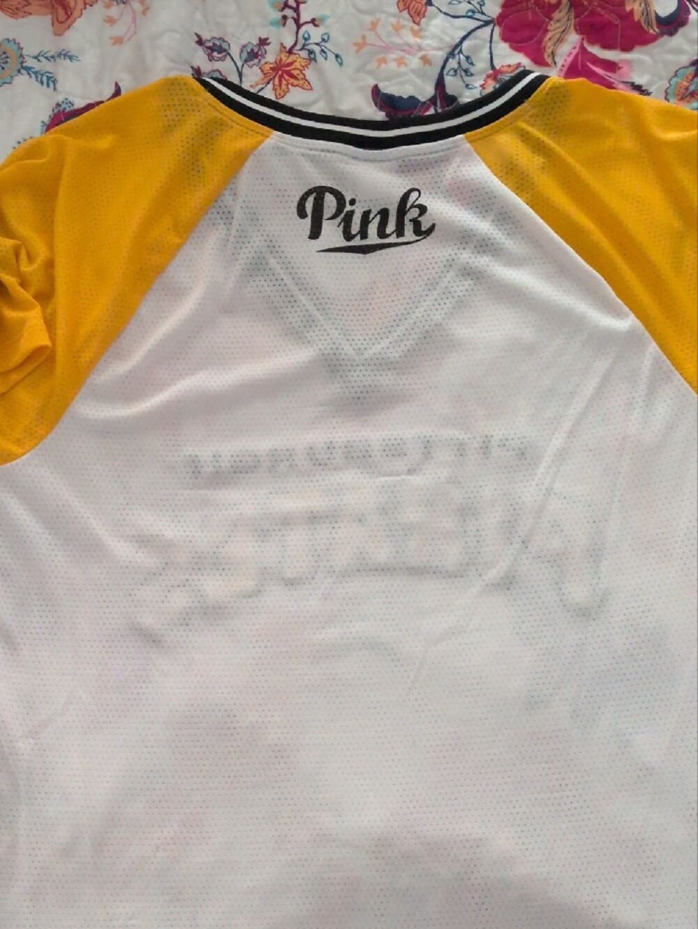 PINK Victoria's Secret Pittsburgh Pirates Mesh Jersey - White & Yellow - Picture 4 of 5